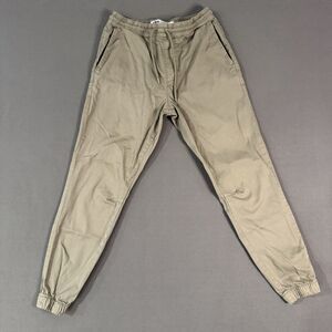 Zara Men's Chino Jogger , Cotton Twill , Light Grey , Size Medium, Drawstring